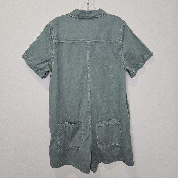 Madewell Garment Dyed Relaxed Coverall Romper Size XL Green NF875 Jumper Pockets - Picture 4 of 14